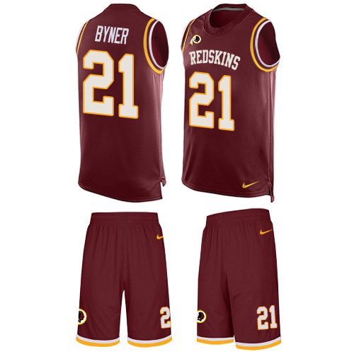 Men's Limited Earnest Byner Nike Jersey Burgundy Red - #21 Tank Top Suit NFL Washington Redskins